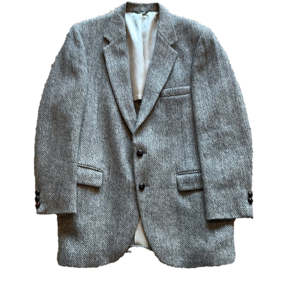 Harris Tweed Herringbone Sport Coat Blazer 100% Scottish Wool Handwoven USA